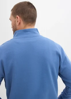 Homme bonprix Sweats|Sweat à col zippé 100% coton