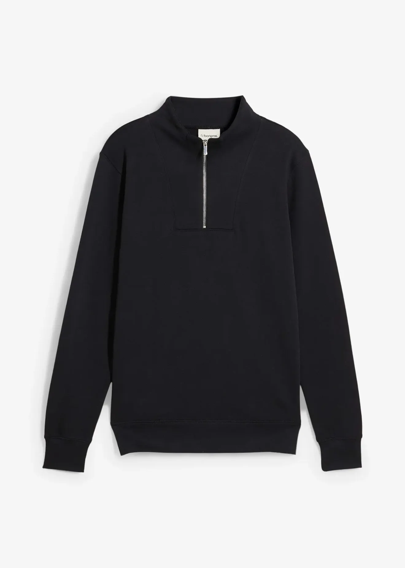 Homme bonprix Sweats|Sweat à col zippé 100% coton