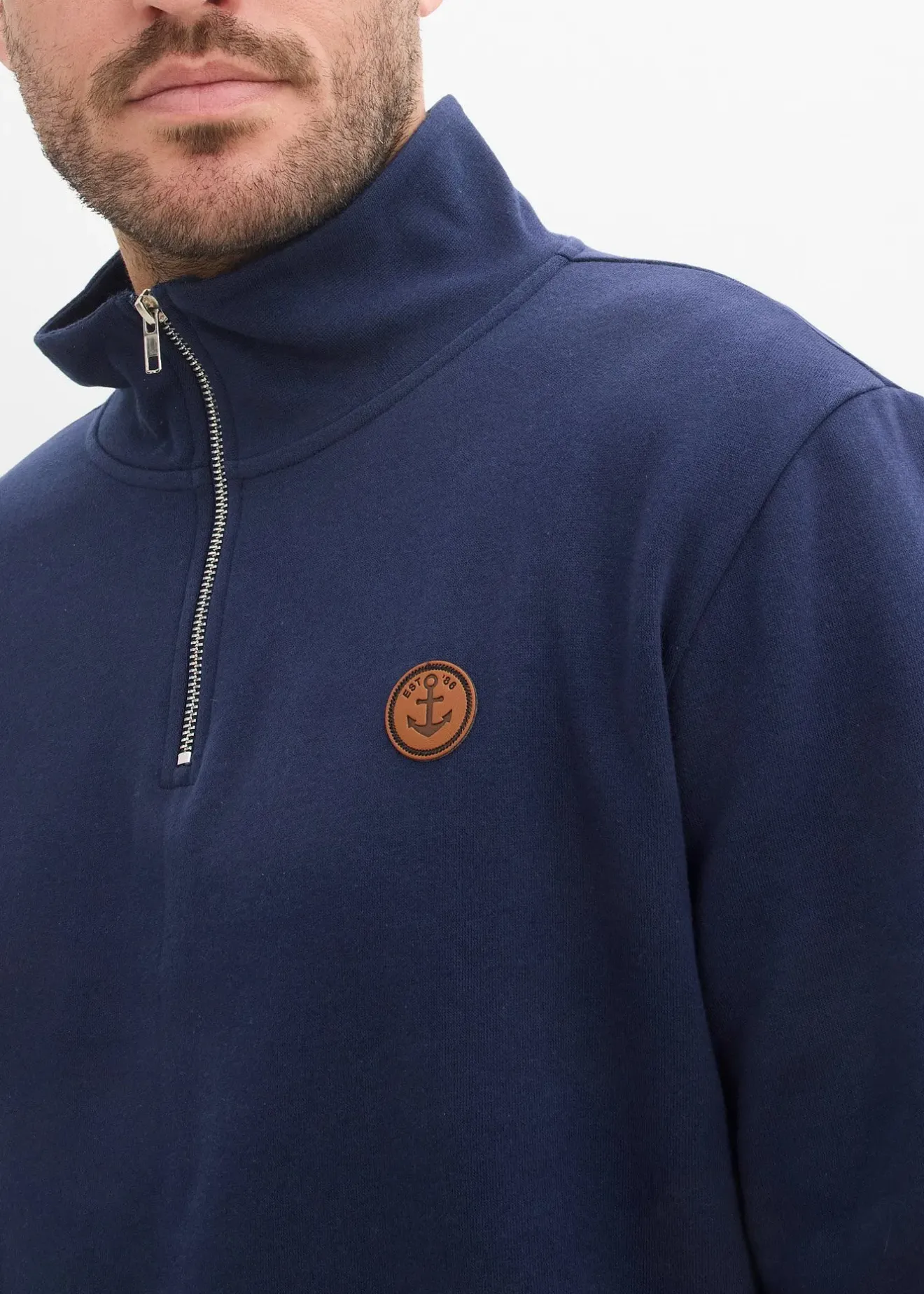 bonprix Sweat à col zippé 100% coton|Homme Sweats