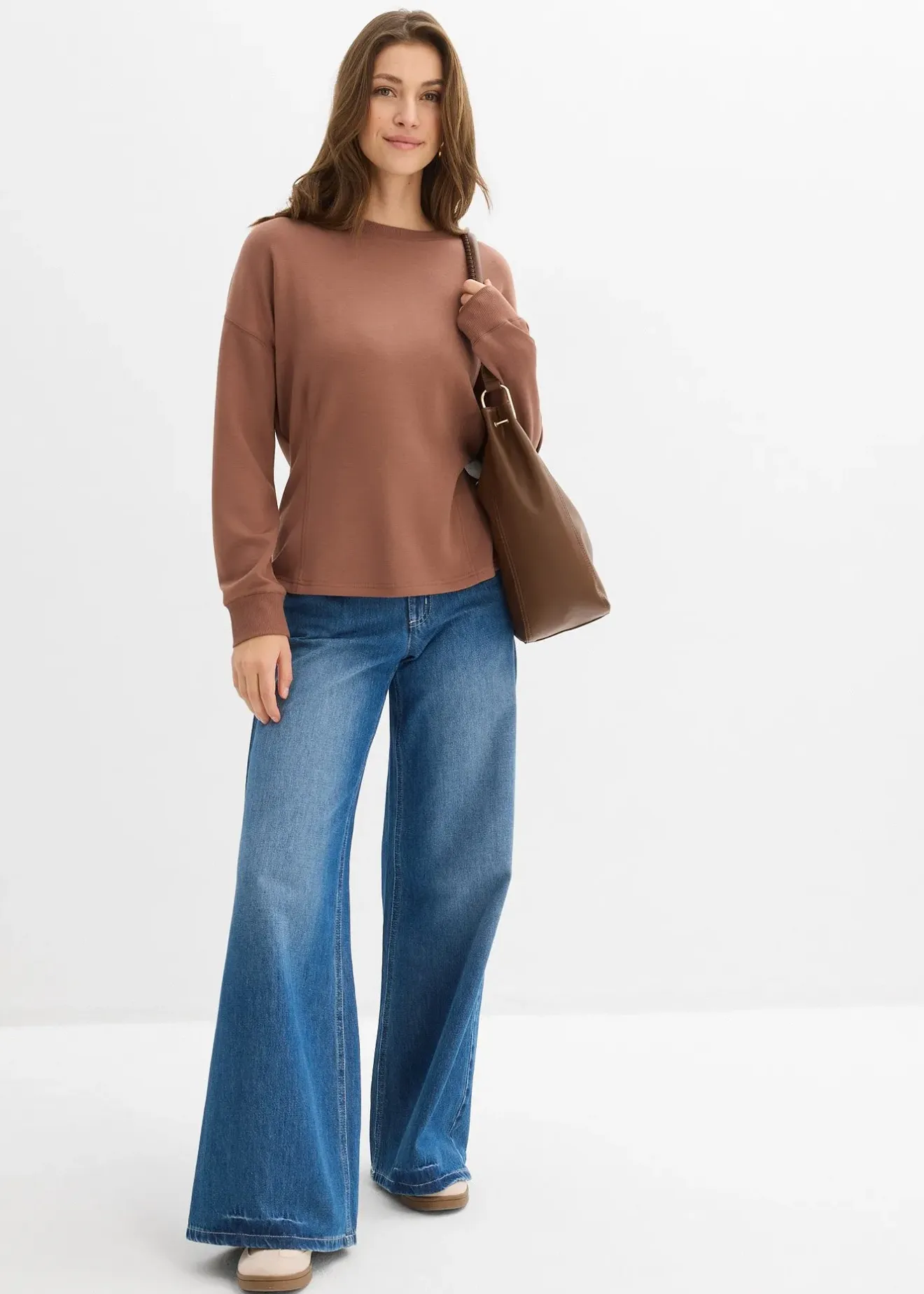 Femme bonprix Sweats|Sweat cintré en matière néoprène