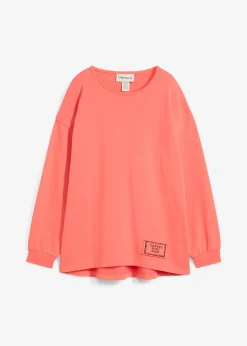 bonprix Sweat en coton mélangé, coupe courte devant longue derrière|Femme Sweats