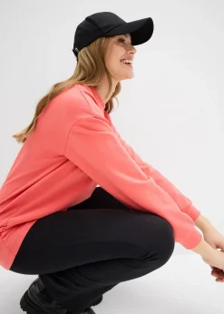 bonprix Sweat en coton mélangé, coupe courte devant longue derrière|Femme Sweats