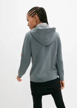 Femme bonprix Sweats|Sweat zippé à capuche, 100% coton