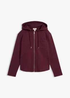 Femme bonprix Sweats|Sweat zippé à capuche avec polyester recyclé