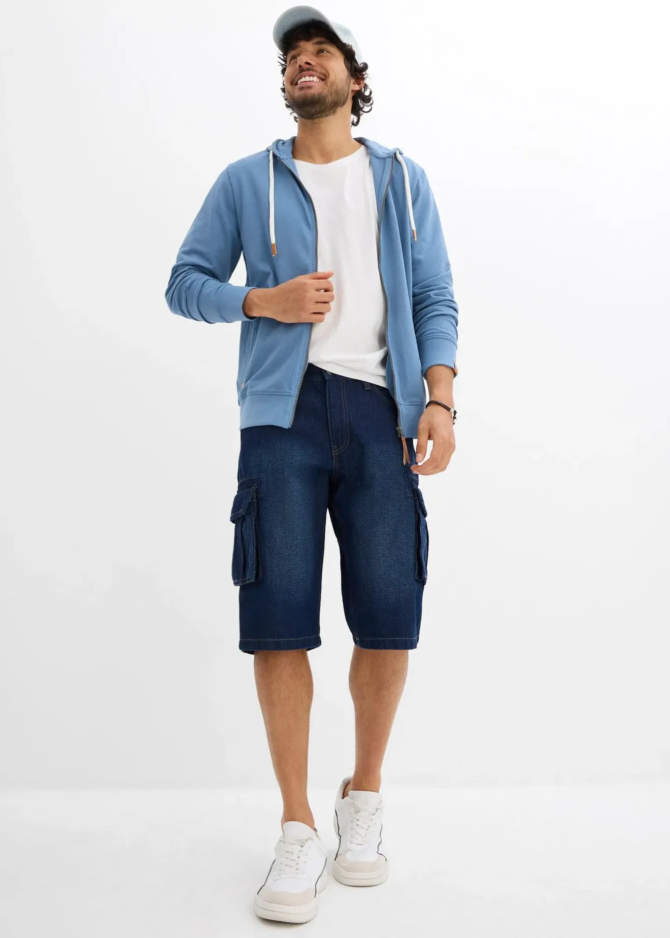 bonprix Sweat zippé à capuche et détails enduits|Homme Sweats