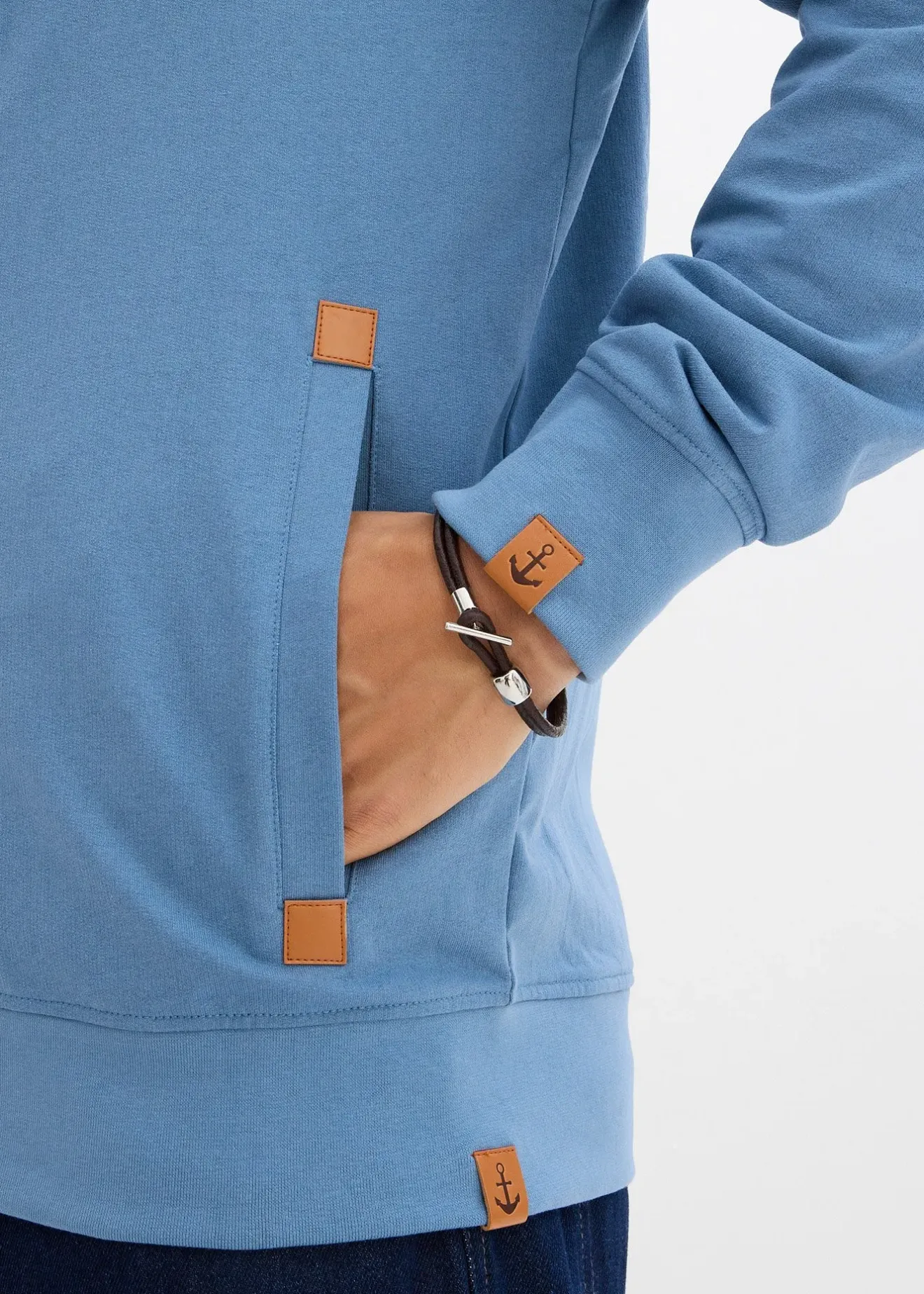 bonprix Sweat zippé à capuche et détails enduits|Homme Sweats