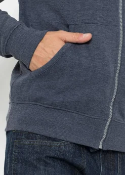 bonprix Sweat zippé à capuche et détails enduits|Homme Vêtements De Sport|Sweats