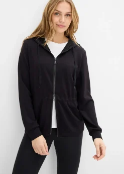 bonprix Sweat zippé à capuche, extensible|Femme Sweats|T-Shirts & Tops