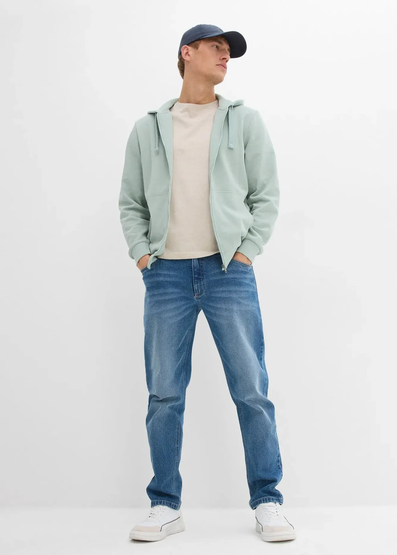 bonprix Sweat zippé à capuche, regular|Homme Vêtements De Sport|Sweats