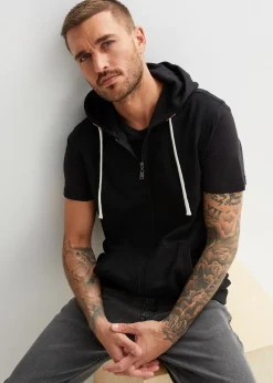 bonprix Sweat zippé à capuche sans manches en coton mélangé|Homme Sweats