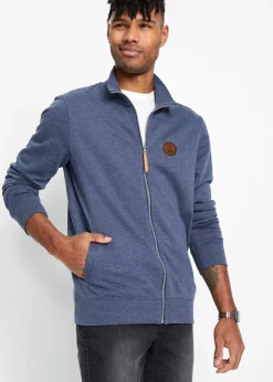 bonprix Sweat zippé à col montant et détails enduits|Homme Sweats