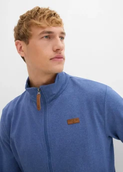 bonprix Sweat zippé à col montant et détails enduits|Homme Sweats