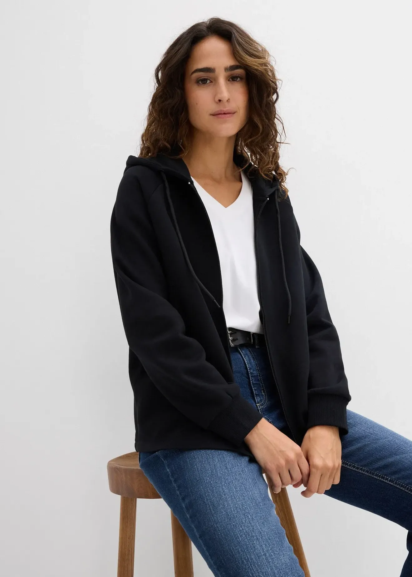 Femme bonprix Basiques|Sweats|Sweat zippé 100% coton