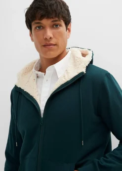 bonprix Sweat zippé doublé sherpa|Homme Vêtements Thermiques|Vêtements De Plein Air