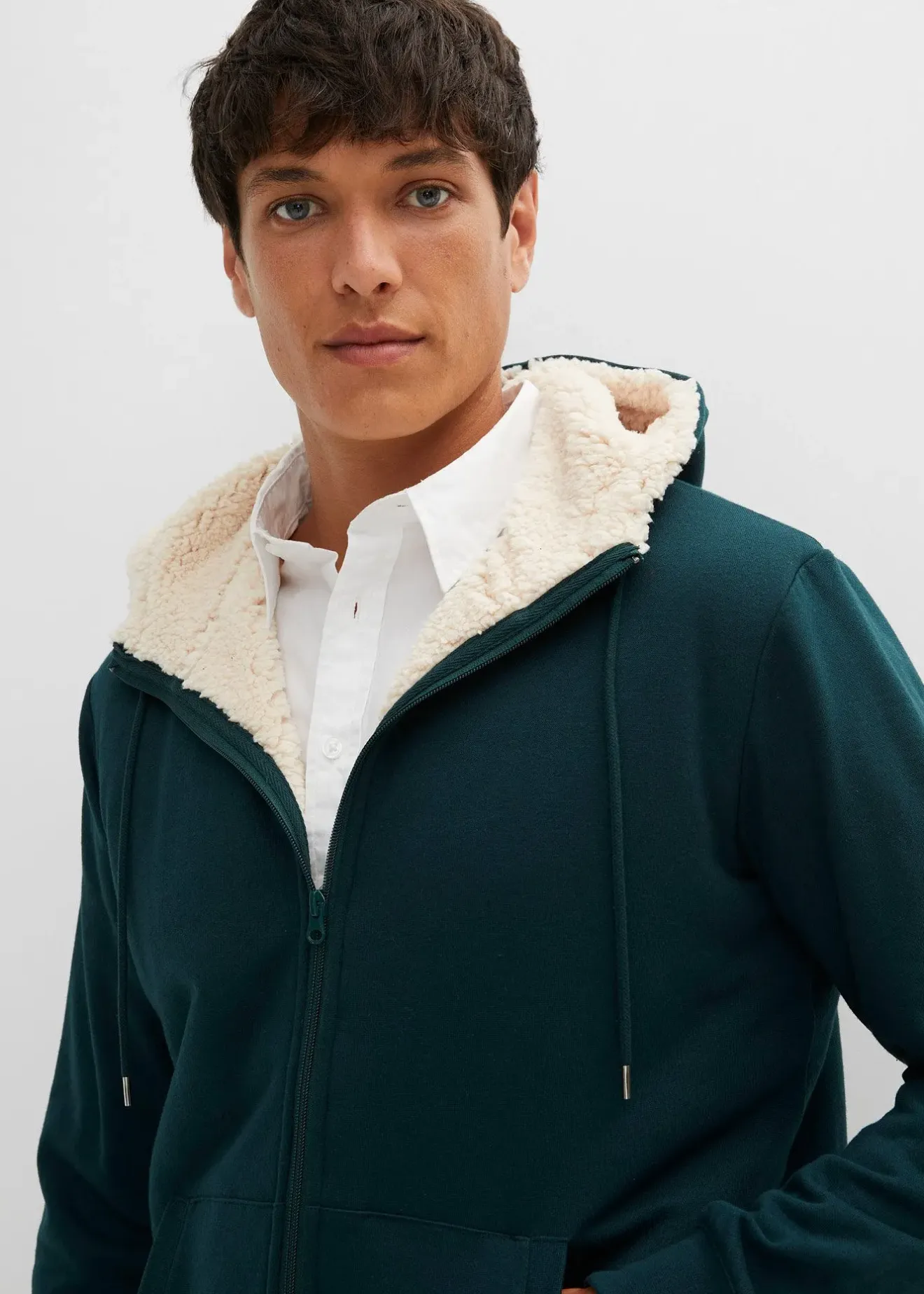 bonprix Sweat zippé doublé sherpa|Homme Vêtements Thermiques|Vêtements De Plein Air
