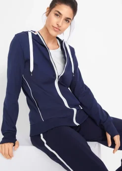Femme bonprix Sweats|Sweat zippé en coton extensible
