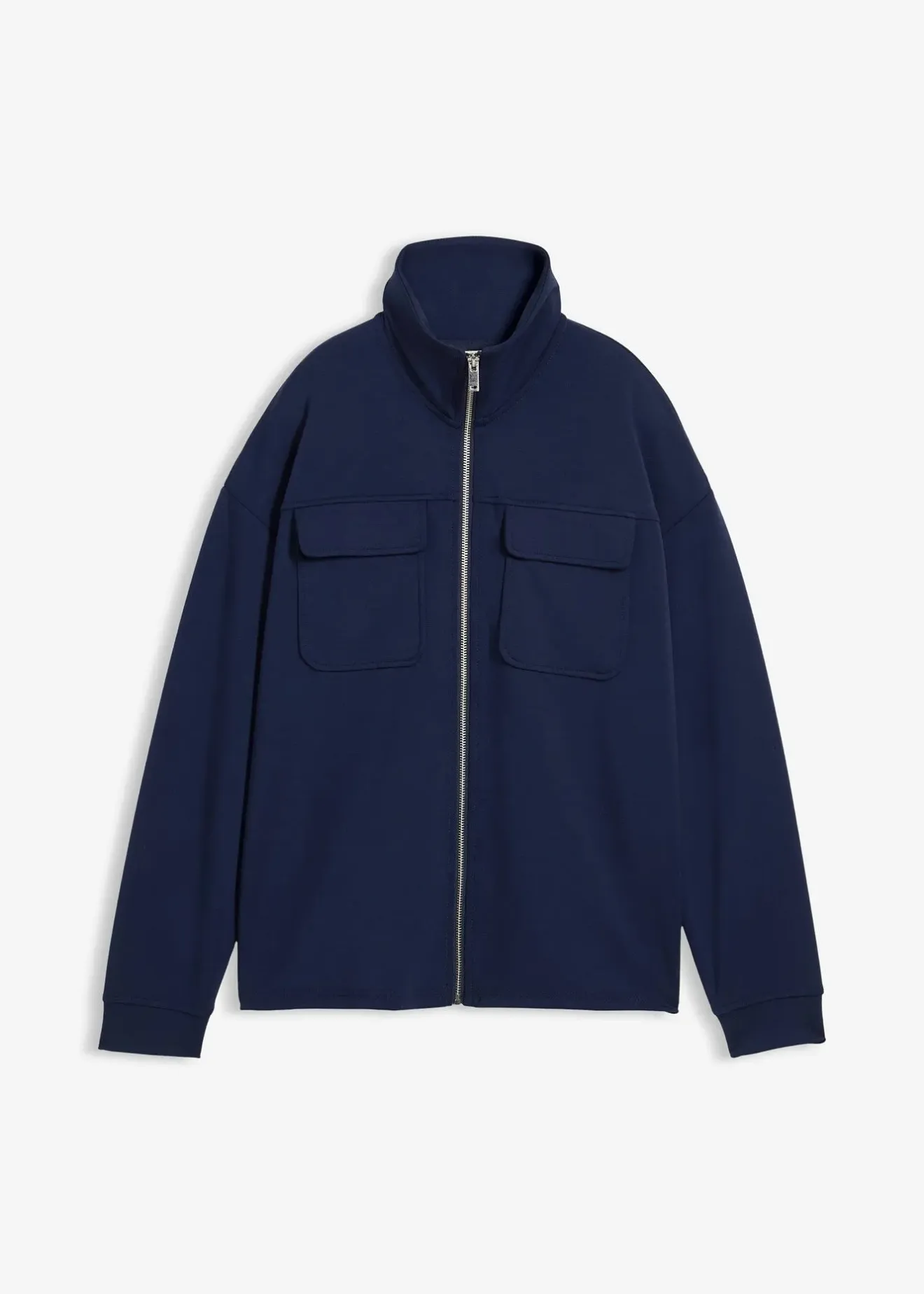 Femme bonprix Sweats|Sweat zippé en matière un peu brillante