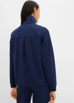 Femme bonprix Sweats|Sweat zippé en matière un peu brillante