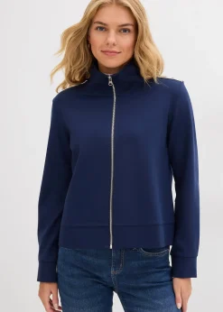 Femme bonprix Sweats|Sweat zippé en Punto di Roma confortable