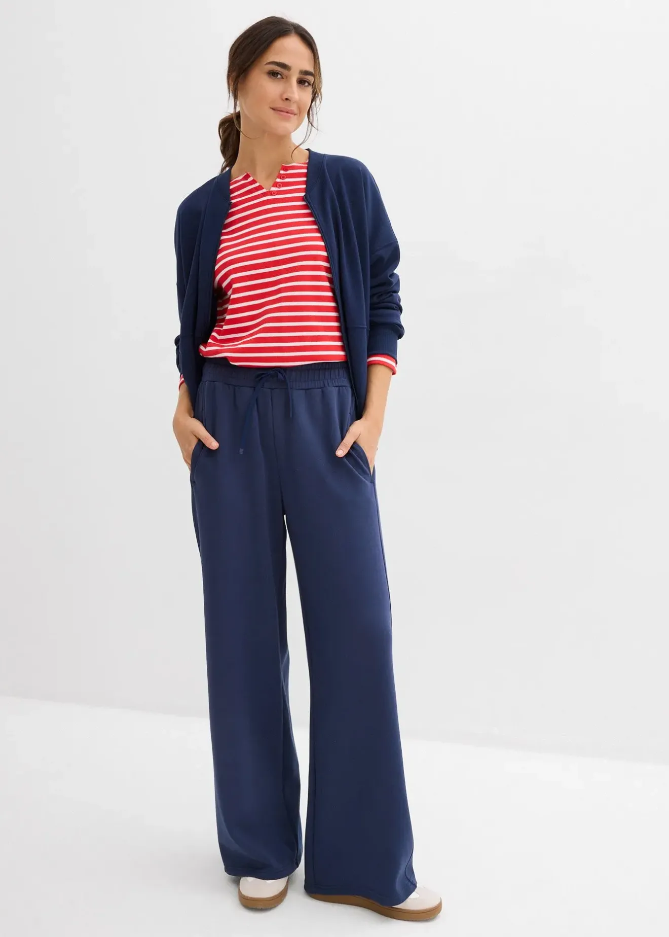 Femme bonprix Sweats|Sweat zippé oversize en matière néoprène