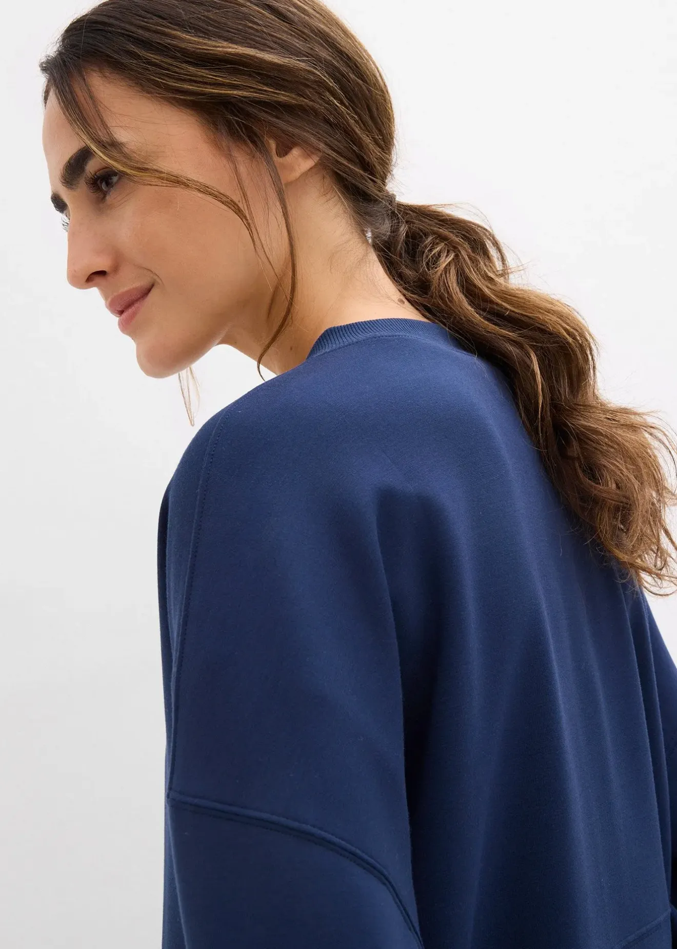 Femme bonprix Sweats|Sweat zippé oversize en matière néoprène