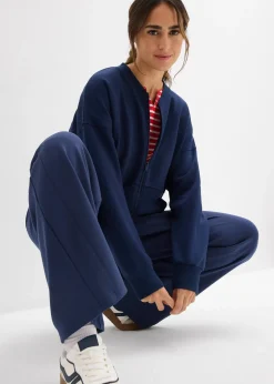 Femme bonprix Sweats|Sweat zippé oversize en matière néoprène