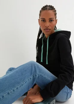 Femme bonprix Basiques|Sweats|Sweat-shirt à capuche avec détails contrastants