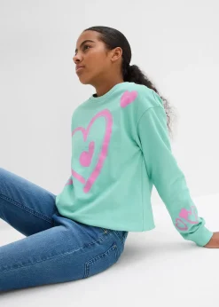 bonprix Sweat-shirt 100% coton à base ballon|Enfant Vêtements Enfant|Filles 9-16 Ans·Pulls & Sweats