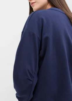 Femme bonprix Sweats|Sweat-shirt en coton à large col côtelé