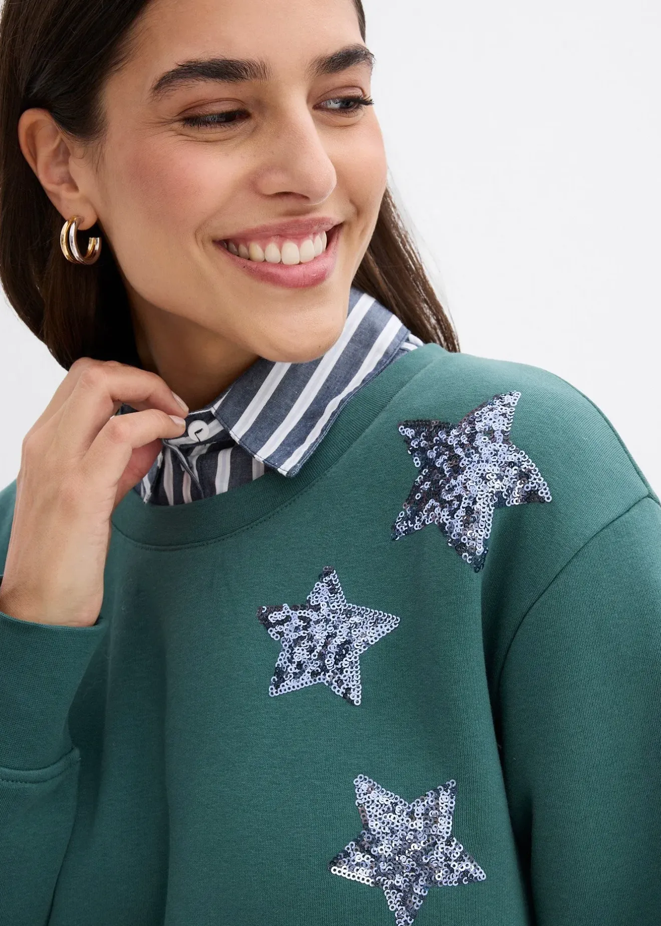 Femme bonprix Sweats|Sweat-shirt en coton mélangé