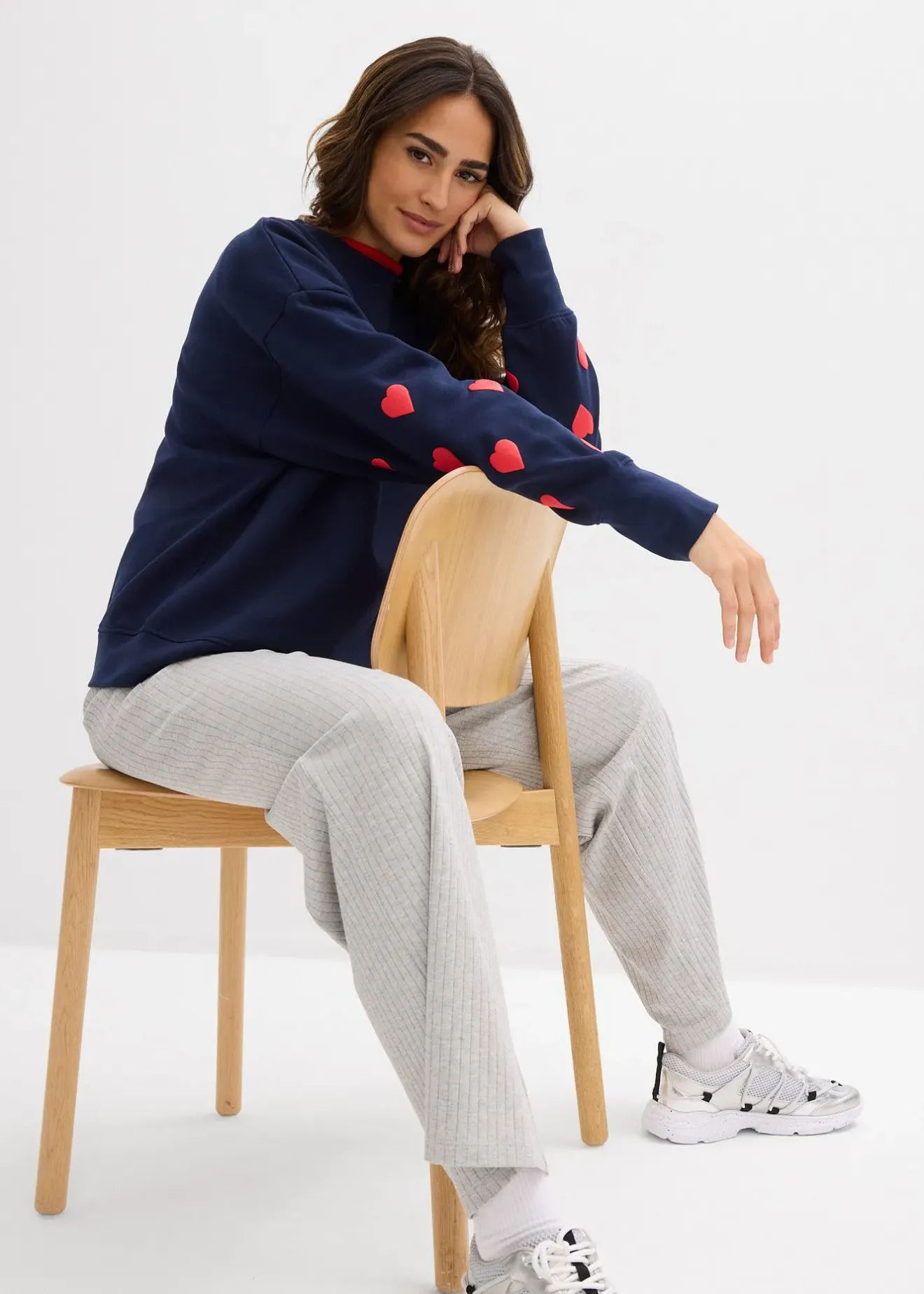 Femme bonprix Sweats|Sweat-shirt en coton mélangé