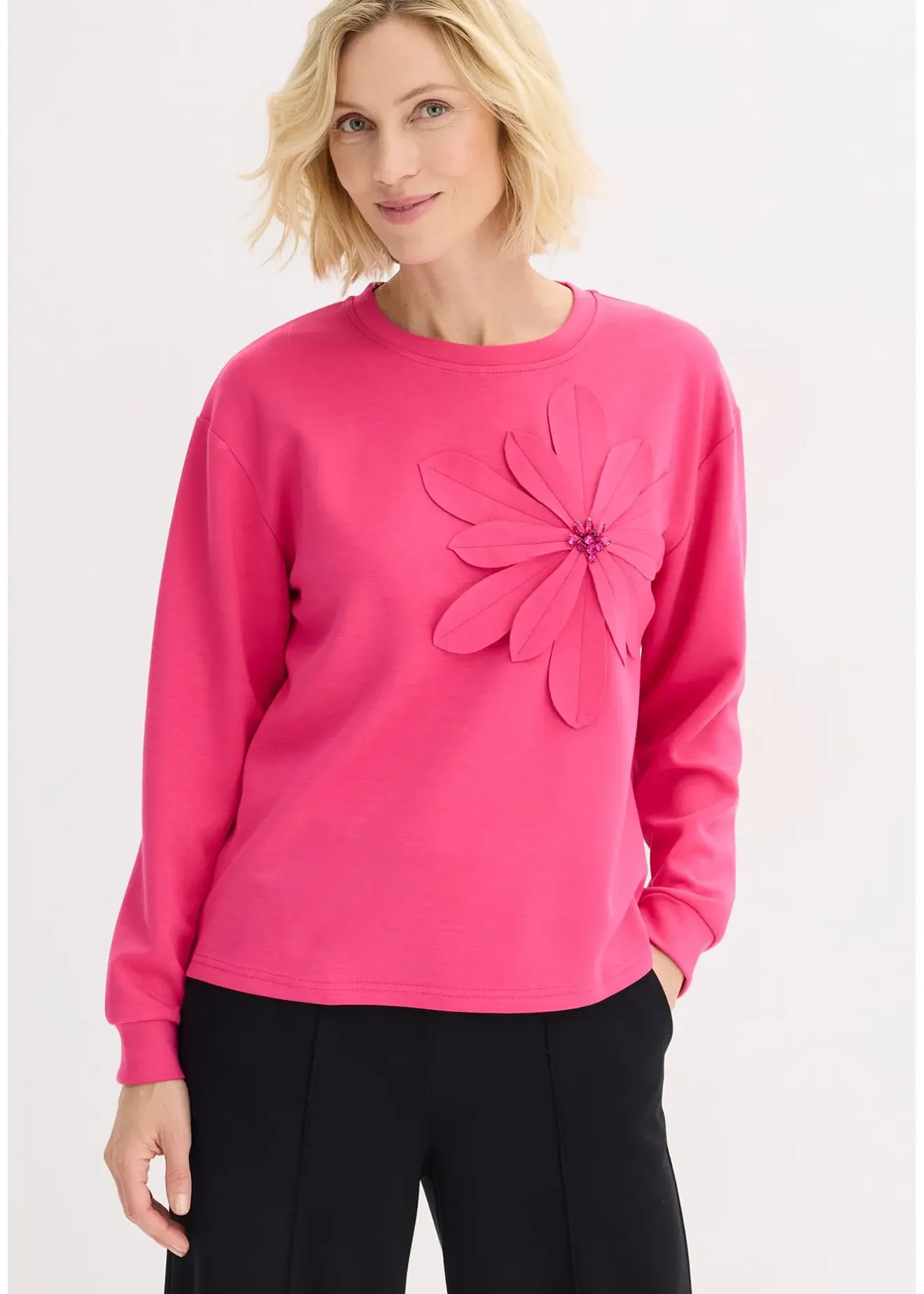 bonprix Sweat-shirt en néoprène avec application|Femme Sweats