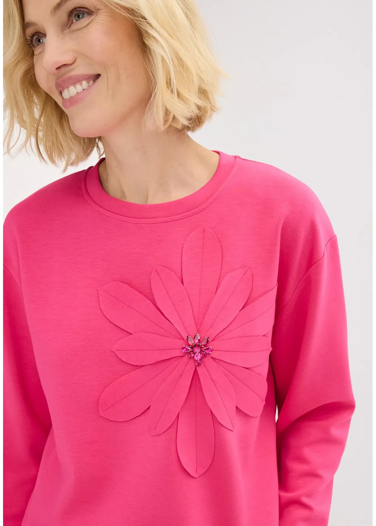 bonprix Sweat-shirt en néoprène avec application|Femme Sweats