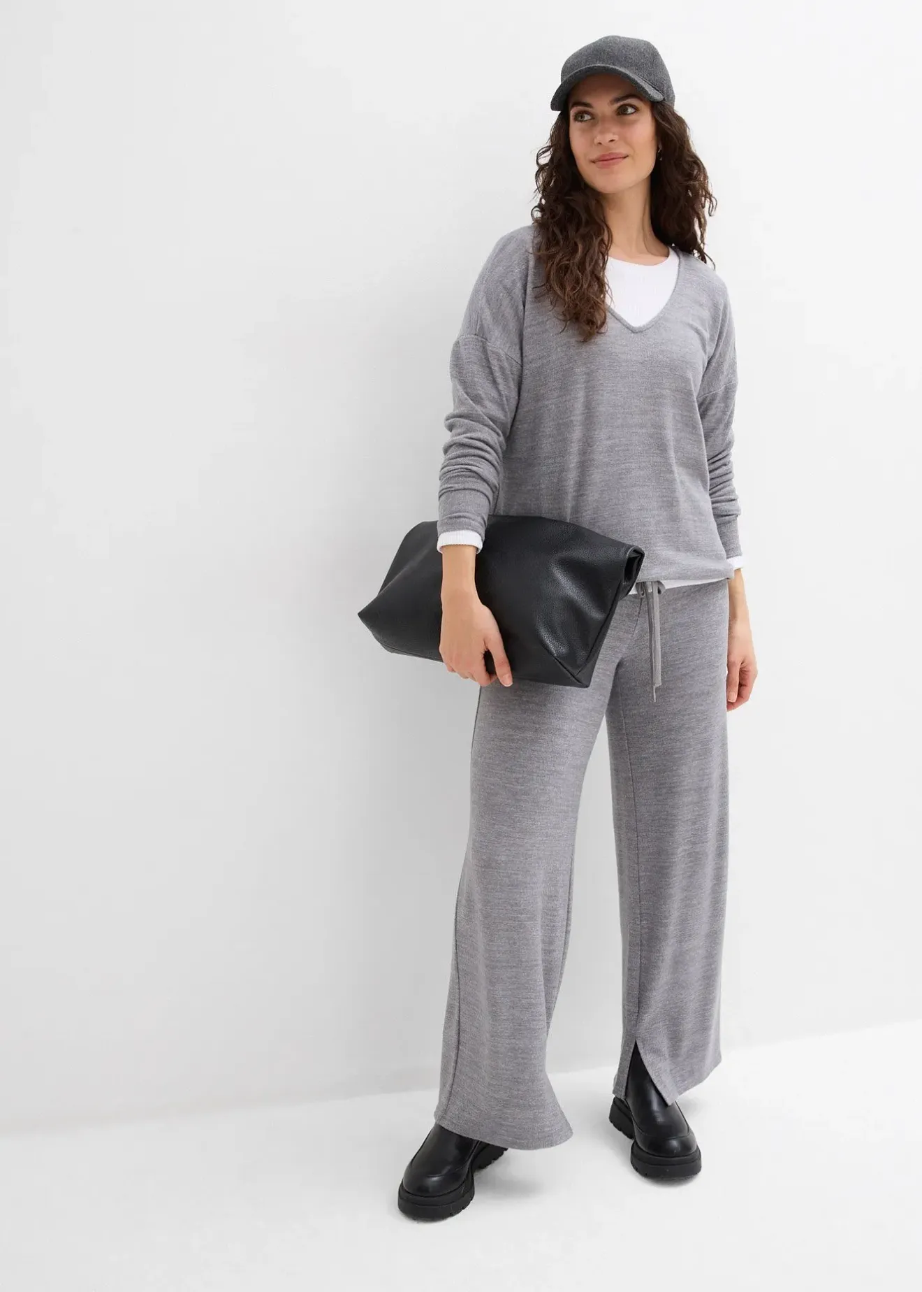 Femme bonprix Sweats|Sweat-shirt oversize effet maille