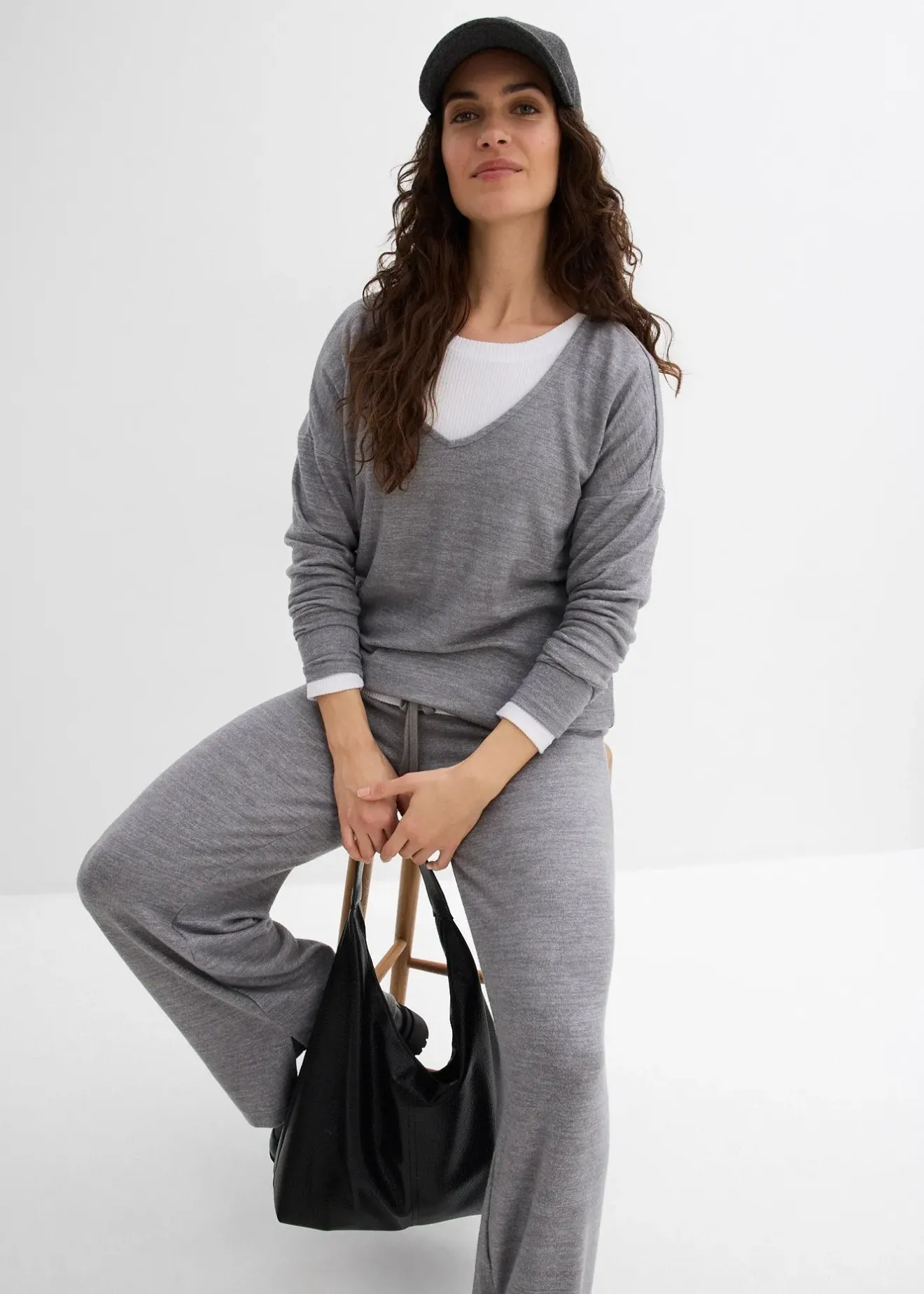 Femme bonprix Sweats|Sweat-shirt oversize effet maille