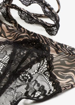 Femme bonprix Dessous|Bas|Tanga string en mesh imprimé