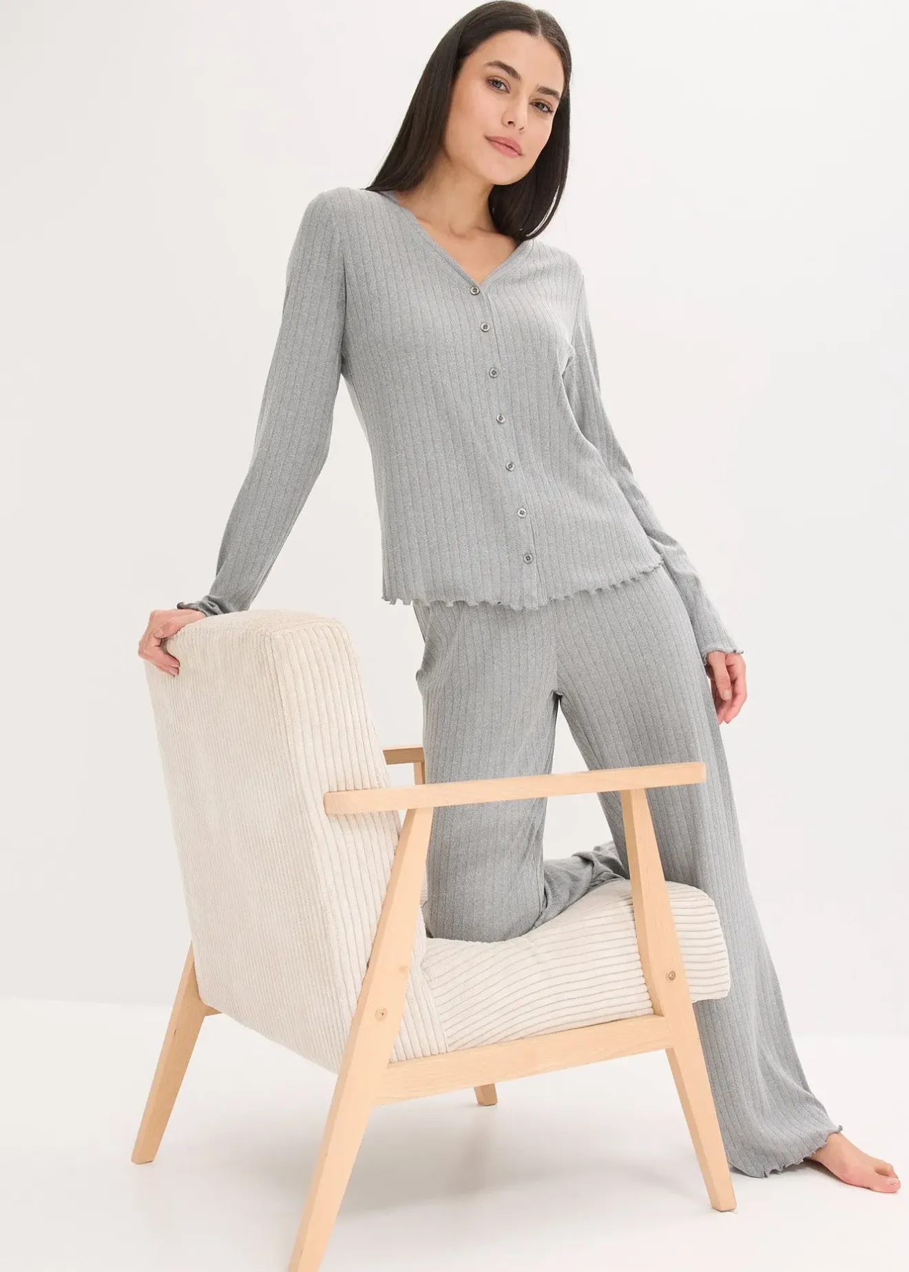 Femme bonprix Homewear|Lingerie Nuit|Tenue d’intérieur en jersey pointelle