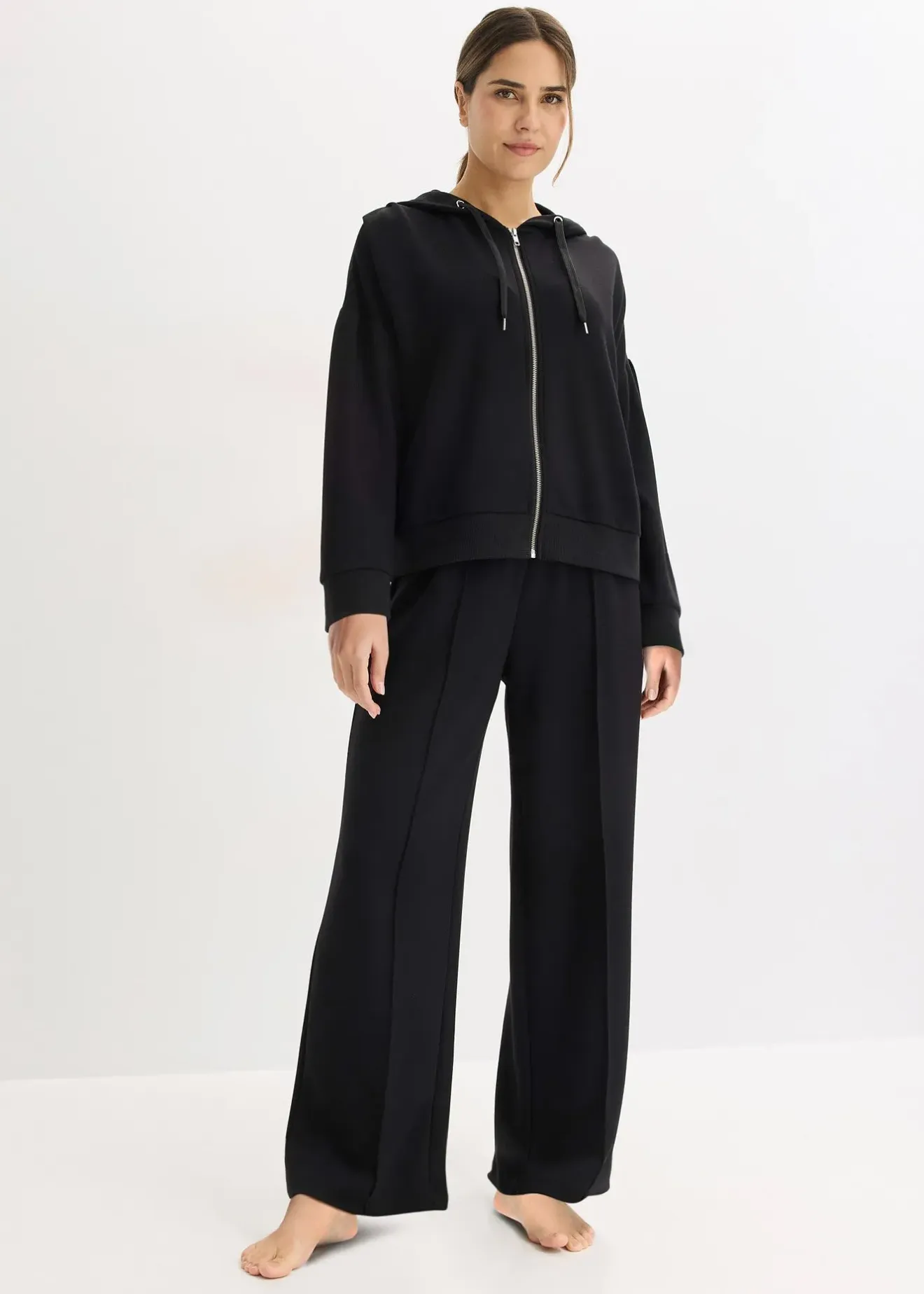 bonprix Tenue d’intérieur en matière néoprène avec veste raccourcie|Femme Homewear|Lingerie Nuit