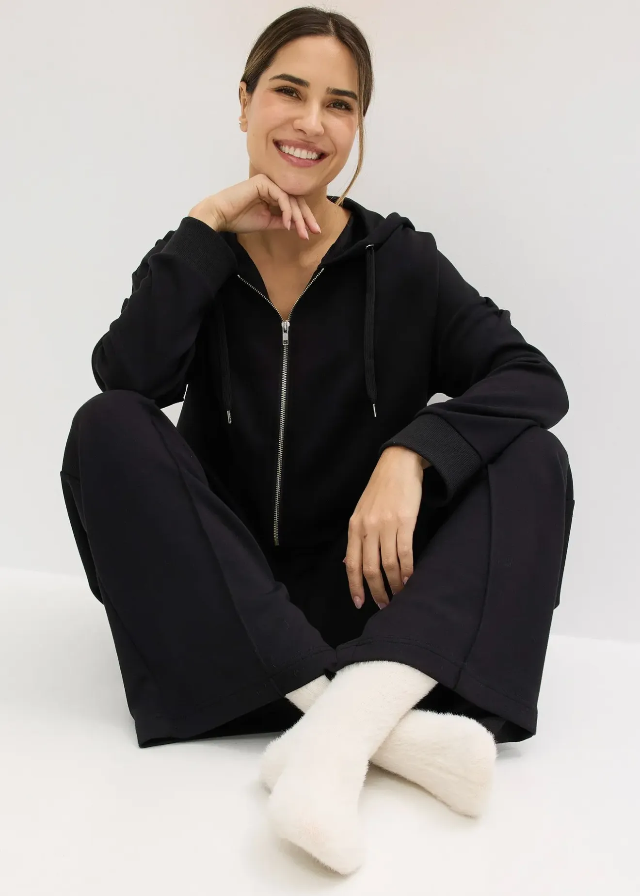 bonprix Tenue d’intérieur en matière néoprène avec veste raccourcie|Femme Homewear|Lingerie Nuit