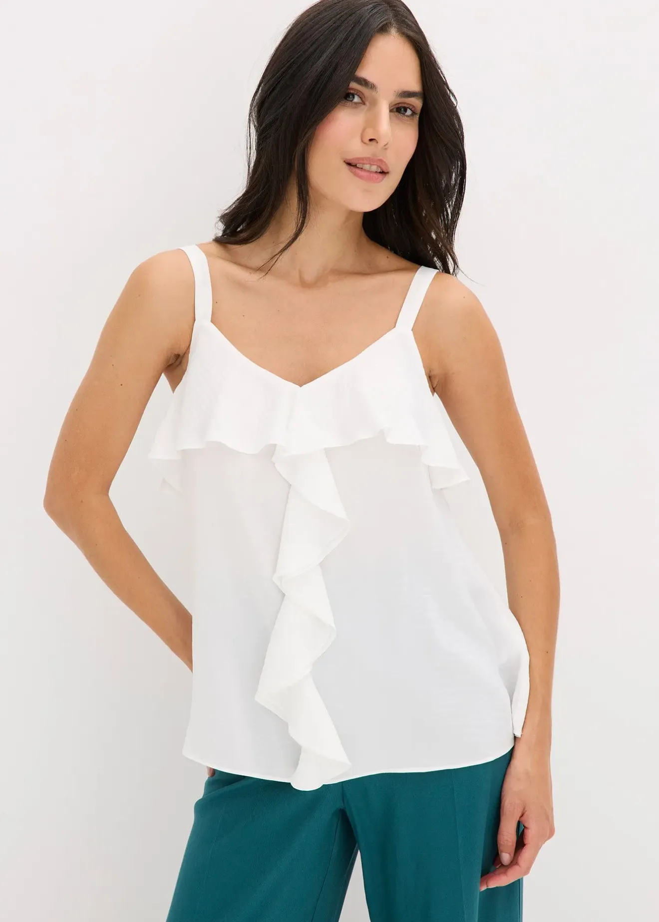 bonprix Top à bretelles fines en satin brillant|Femme Chemisiers|T-Shirts & Tops