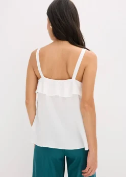 bonprix Top à bretelles fines en satin brillant|Femme Chemisiers|T-Shirts & Tops