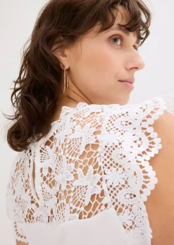 bonprix Top à empiècement dentelle|Femme T-Shirts & Tops