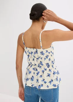 Femme bonprix T-Shirts & Tops|Top à fines bretelles en crêpe texturé