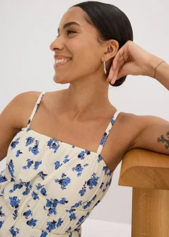 Femme bonprix T-Shirts & Tops|Top à fines bretelles en crêpe texturé