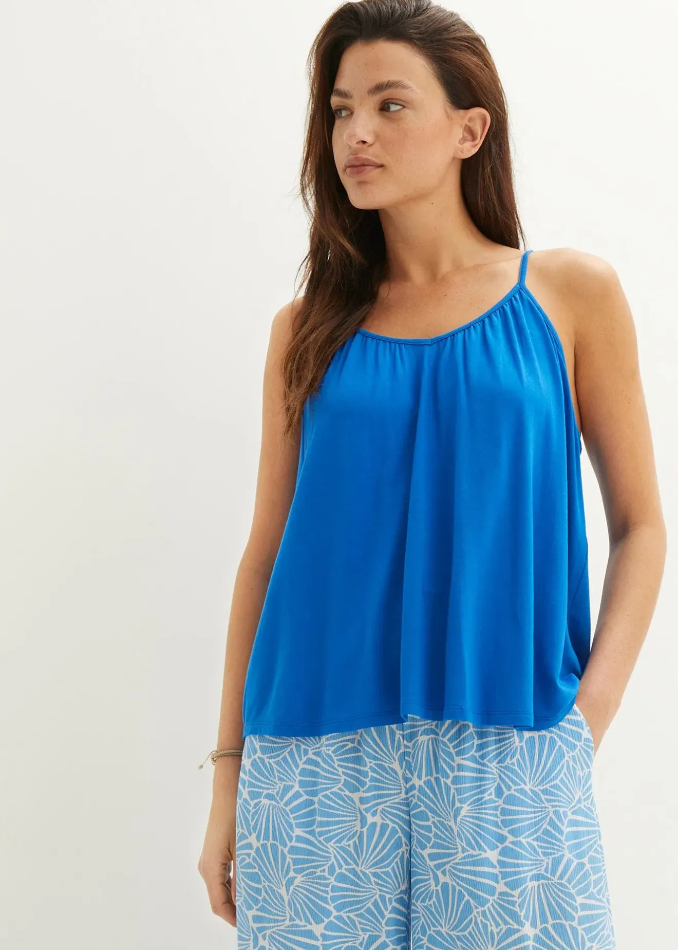 Femme bonprix T-Shirts & Tops|Top à fines bretelles en viscose fluide