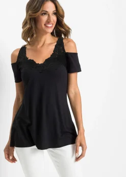 bonprix Top à épaules dénudées à dentelle|Femme T-Shirts & Tops