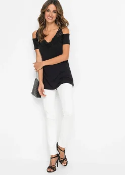 bonprix Top à épaules dénudées à dentelle|Femme T-Shirts & Tops