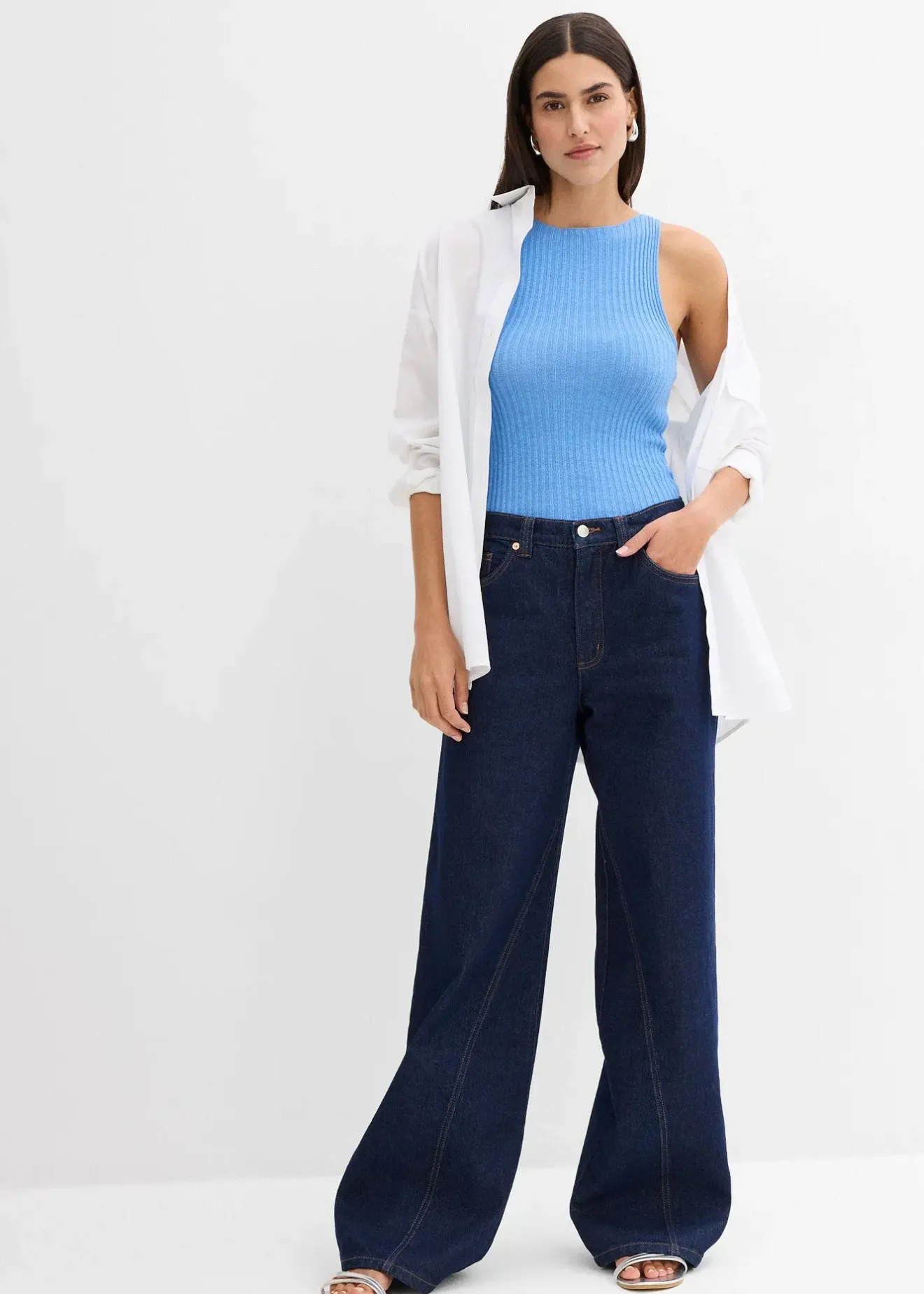 Femme bonprix Maille|T-Shirts & Tops|Top ajusté en maille de viscose mélangée