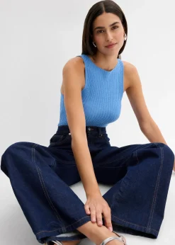 Femme bonprix Maille|T-Shirts & Tops|Top ajusté en maille de viscose mélangée