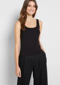 bonprix Top côtelé 100% coton|Femme Tricots De Peau|Basiques